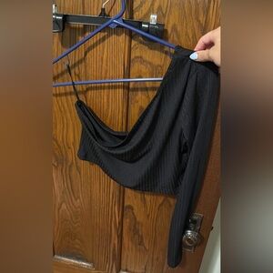 Black One-Shoulder Top